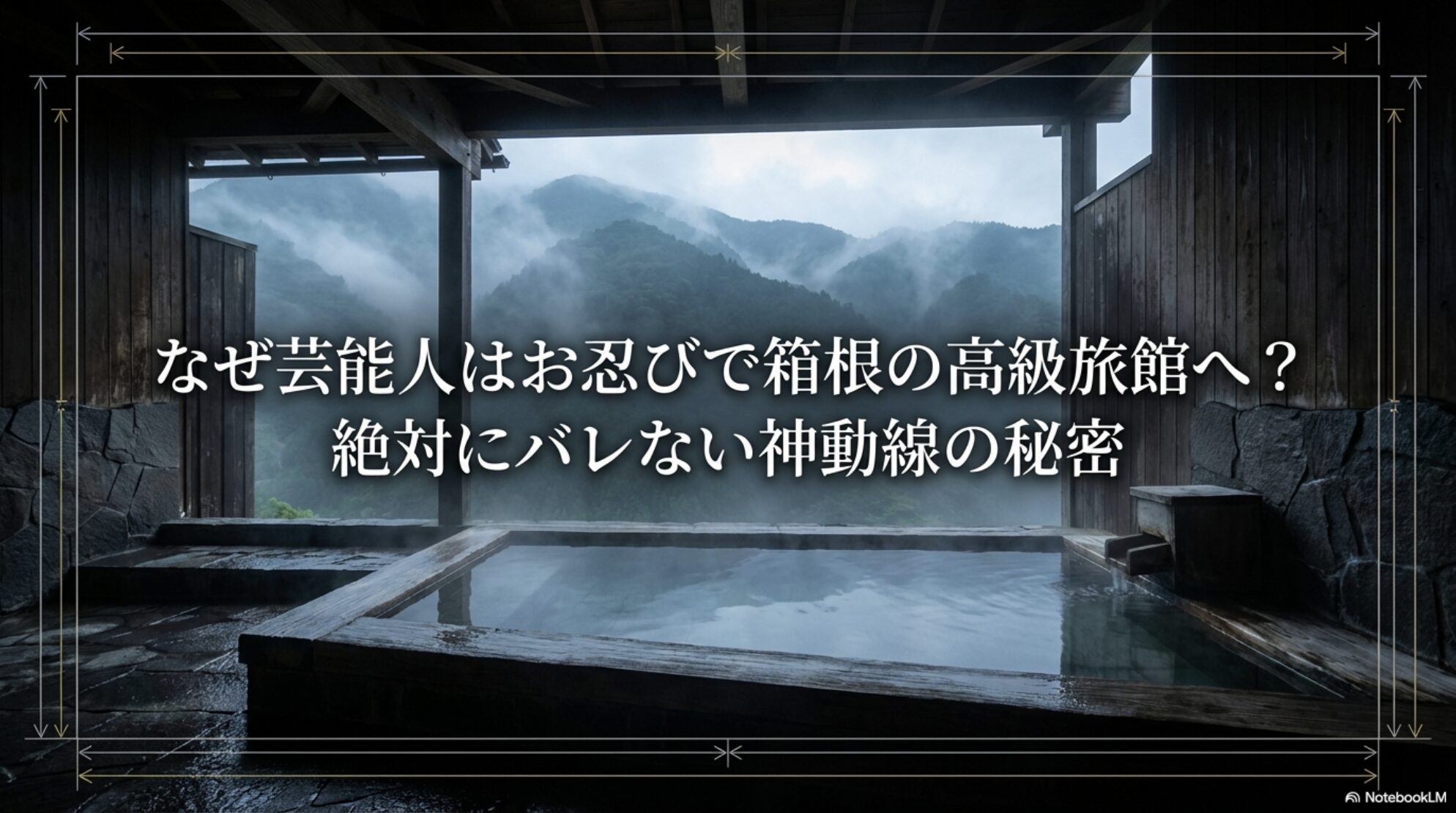 箱根の高級旅館に芸能人がお忍びで訪れる理由と絶対にバレない神動線の秘密