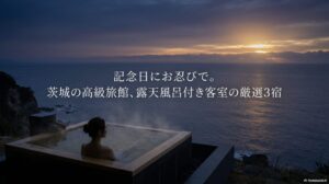 記念日におすすめの茨城の高級旅館と露天風呂付き客室厳選3宿のタイトルスライド
