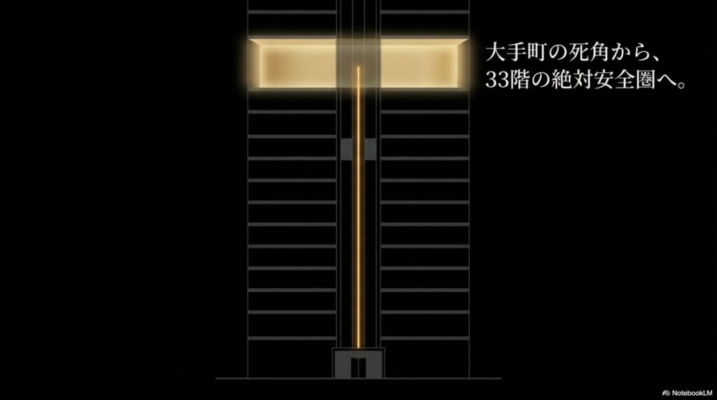 大手町の死角から33階の絶対安全圏へ向かうアマン東京の圧倒的なプライバシー保護を示すスライド