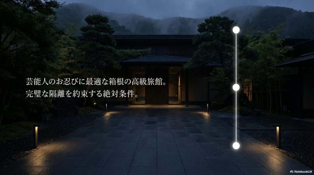 芸能人がお忍びで利用する箱根の高級旅館に求められる完璧な隔離の絶対条件