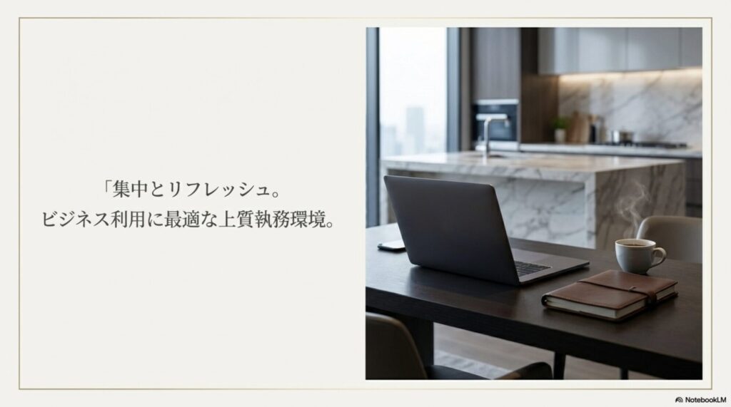 パソコンとコーヒーが置かれた上質な執務環境