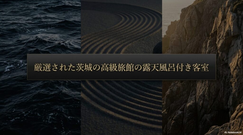 厳選された茨城の高級旅館の露天風呂付き客室の紹介スライド