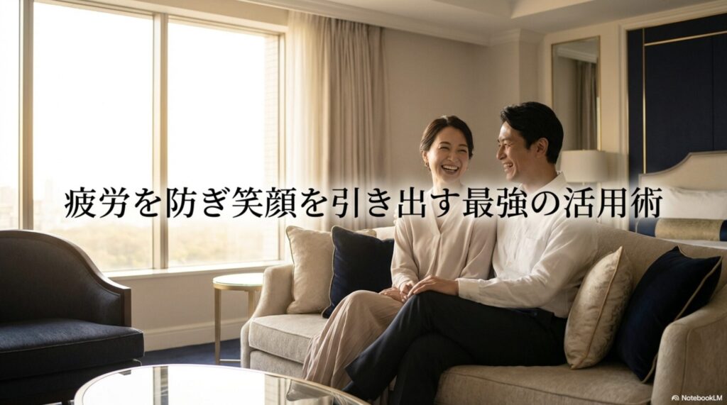 疲労を防ぎ笑顔を引き出す最強の活用術の表紙スライド画像