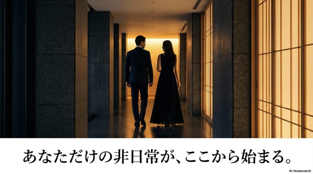 アマン東京で始まるあなただけの非日常体験を表現したスライド