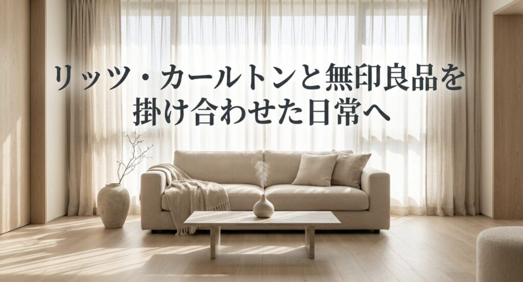 リッツ・カールトンと無印良品を掛け合わせた日常へと書かれたスライド画像