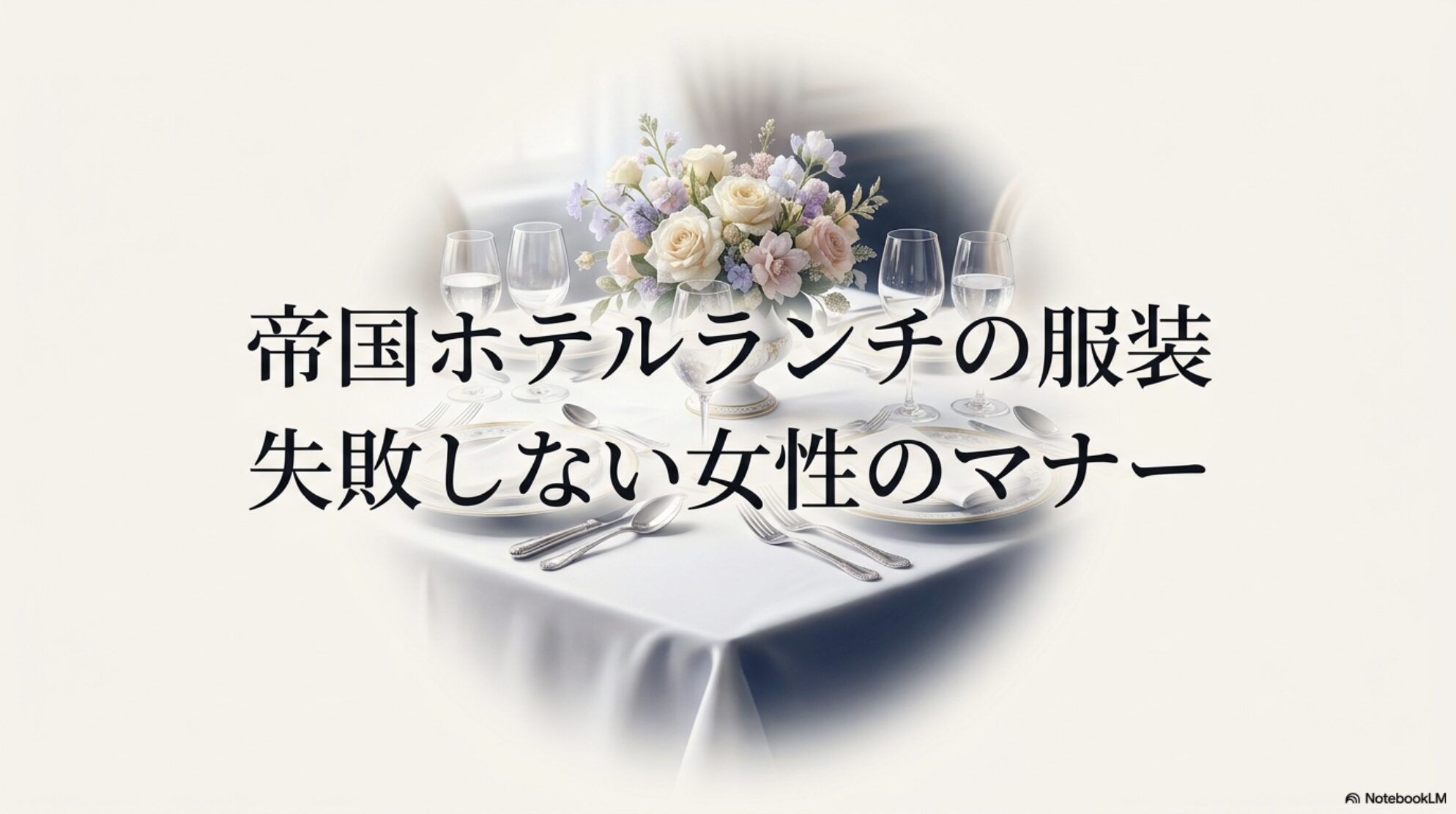 帝国ホテルのランチで失敗しない女性の服装マナーを解説するスライド表紙