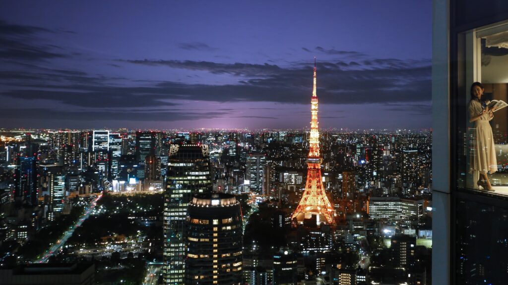 アンダーズ 東京 高層階から望む東京タワーと夜景