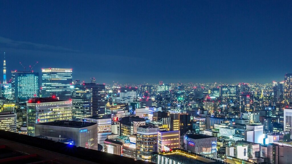 帝国ホテル東京から望む東京の夜景