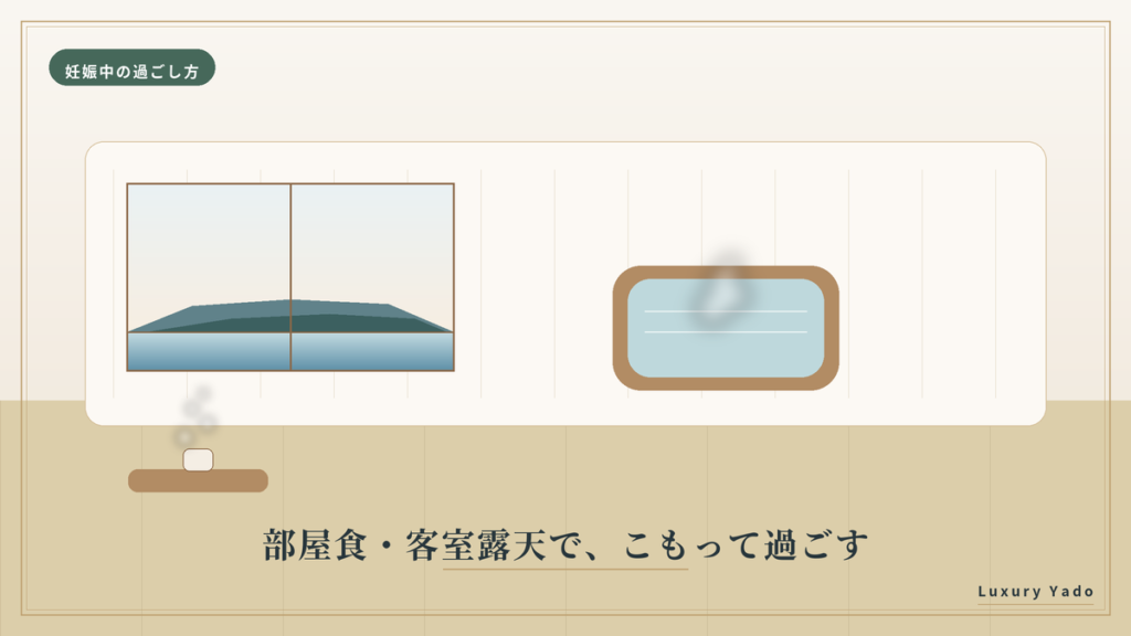 部屋食と客室露天でこもって過ごす客室イメージ
