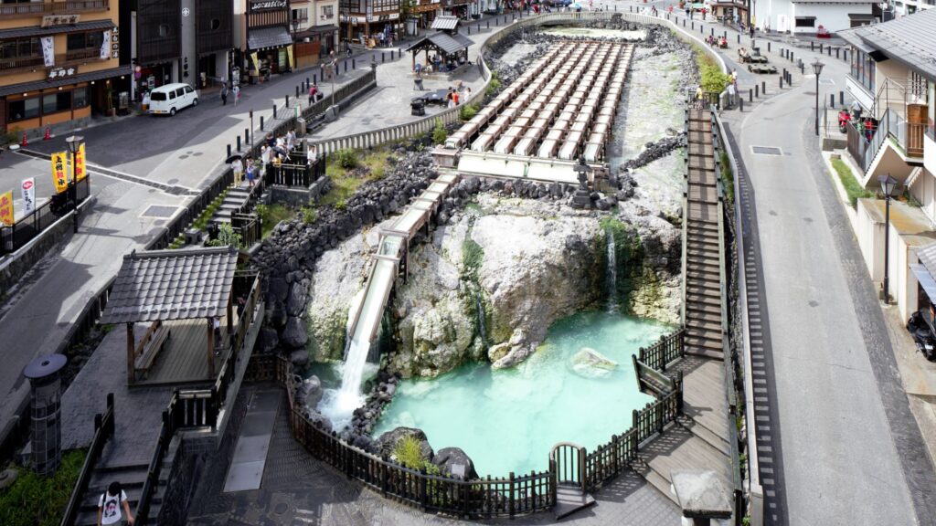 草津温泉の湯畑(ホテル櫻井の紹介写真)