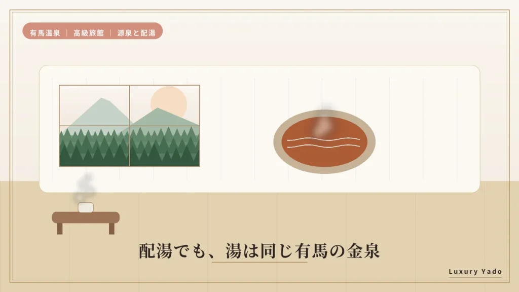 有馬温泉の金泉を引いた客室露天風呂のイラスト