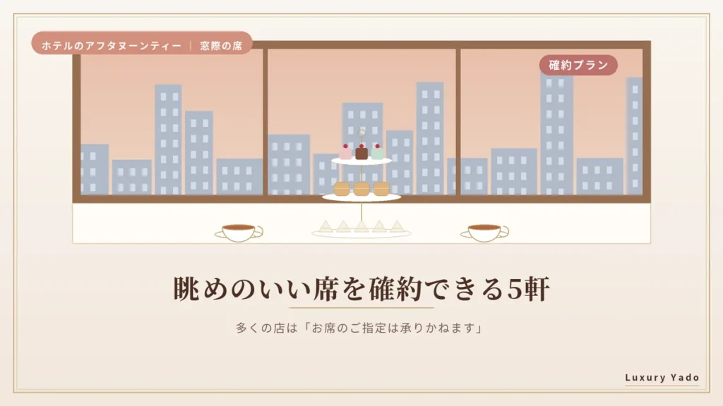 アフタヌーンティーで眺めのいい席を確約できる5軒