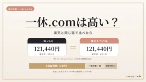 一休.comは高い?楽天と同じ宿で比べたら6割は同じ料金