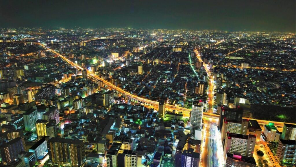 大阪マリオット都ホテルから見る大阪の夜景