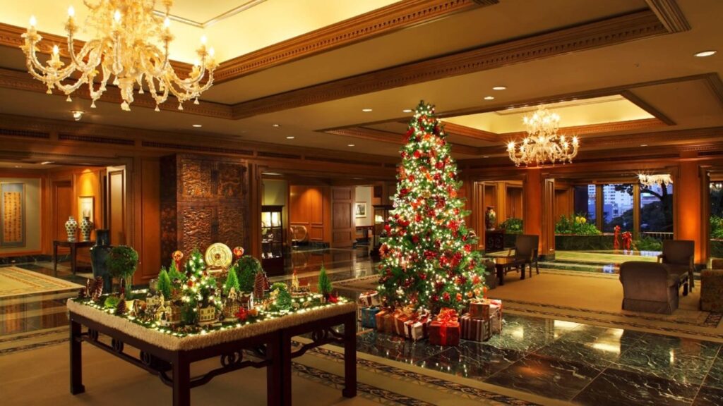 ホテル椿山荘東京のクリスマスのロビー
