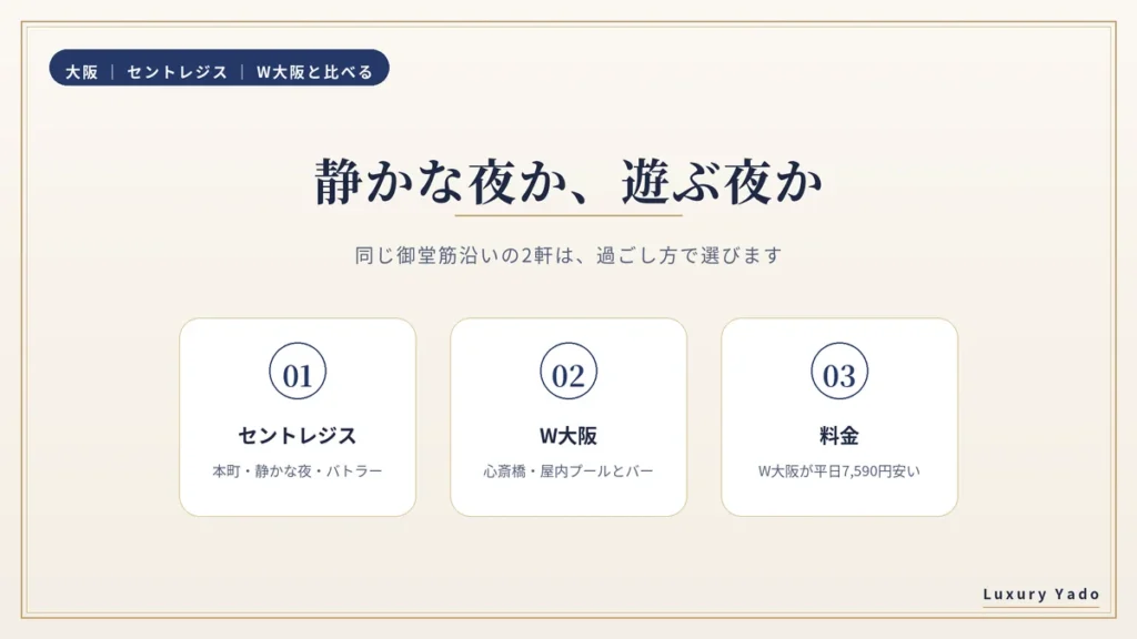 セントレジス大阪とW大阪の選び方