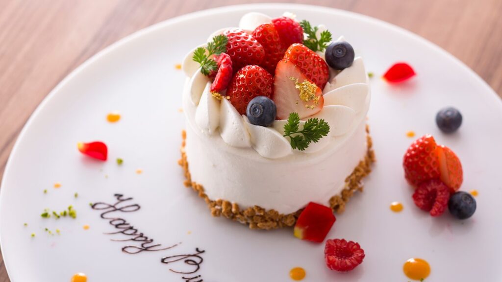 Hotel 宇多野京都別墅の記念日のケーキ(ホテルパティシエ特製)