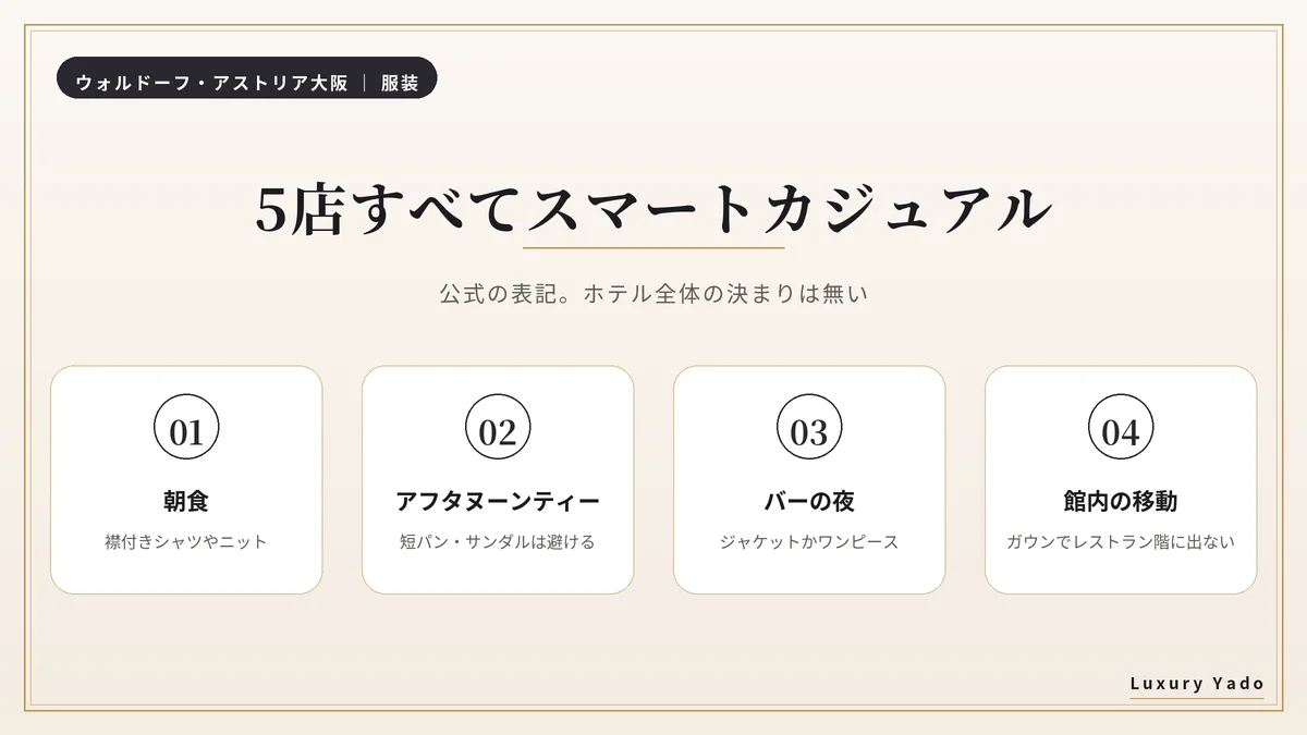 ウォルドーフ・アストリア大阪のレストランの服装の目安